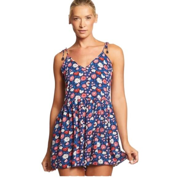 Kate Spade Botany Bay Swim Romper Floral Size L - Picture 1 of 7
